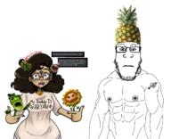 aryan bossswagmaster brown_skin bsm bwc father pineapple plants_vs_zombies sonnenrad subvariant:neutralplier swastika tiktok variant:markiplier_soyjak // 2080x1692 // 1.3MB