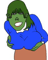amphibian blue_shirt ear female frog green_skin makeup meta:leaky meta:vlodsonwabag_is_a_chimp_faggot_nigger nas:pepe nas:vlodson pepe pepe_the_frog smile subnas:fempepe subvariant:vlodette transparent_background variant:vlodson // 352x438 // 6.9KB