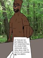 bartender bear forest meta:tagme paper smile smug soyjak stubble variant:bartender // 1536x2048 // 530.3KB