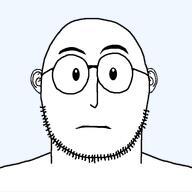 bald beard ear eyebrows eyes glasses mouth_closed nose soyjak subvariant:neutralpenis variant:markiplier_soyjak variant:weirdpenis // 2048x2048 // 278.1KB