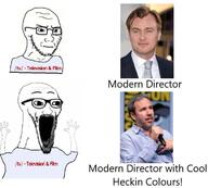 4chan closed_mouth director glasses irritated meta:tagme movies open_mouth subvariant:soyak_(irritated) subvariant:wewjak television tv_(4chan) variant:excited_soyjak variant:soyak // 716x644 // 70.3KB