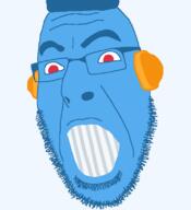 blue blue_skin emoticon glasses red_eyes robot series:soymoji soyjak stubble variant:cobson // 721x789 // 27.8KB