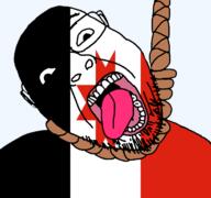 ack dead flag flag:udmurtia glasses hair hanging open_mouth rope russia skin soyjak stubble suicide teeth tongue transparent transparent_background udmurtia variant:bernd white yellow_teeth // 768x719 // 37.6KB