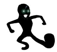 animated black_skin clean_dance dance glowing glowing_eyes green_eyes looking_to_the_left looking_to_the_right open_mouth soyjak stubble teeth thougher variant:soyak // 544x503 // 79.7KB