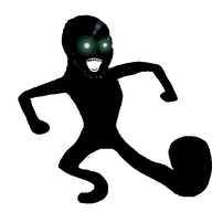 animated black_skin clean_dance dance glowing glowing_eyes green_eyes looking_to_the_left looking_to_the_right open_mouth soyjak stubble teeth thougher variant:soyak // 544x503 // 79.7KB