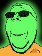 clothes cloudflare glasses glowing green logo smile soyjak stubble subvariant:wholesome_soyjak sunglasses trend:glowie variant:gapejak // 600x800 // 60.3KB