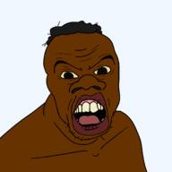 angry black_skin brown_eyes hair large_nose lips nigger open_mouth shieet soyjak stubble subvariant:feralnigger teeth template transparent_background tyrone variant:feraljak yellow_eyes yellow_sclera // 2048x2048 // 132.0KB