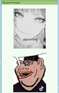 acne anime black_and_white brown_hair brown_skin chainsaw_man ear glasses mustache soyjak_party speech_bubble stubble subvariant:impish_amerimutt tiktok variant:impish_soyak_ears zoomer zoomer_hair // 1125x1781 // 468.1KB