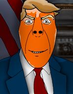 4chan ameriaryan blue_suit christianity clothes donald_trump donaldtrump_(user) flag flag:united_states looking_at_you makeup meta:namefags necktie old orange_skin patriot patriots portrait president qanon red_tie republican republican_party smile soyjak soyjak_party suit suit_and_tie teeth teeth_showing trend:aryan united_states variant:cobson wrinkles yellow_hair // 1034x1338 // 493.3KB