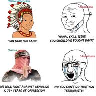 crybaby crying genocide glasses hamas native_american open_mouth palestine seething soyjak teeth terrorism united_states variant:cryboy_soyjak variant:wojak wojak zionism zionist zionist_regime // 1280x1280 // 181.6KB