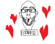 ear glasses half_open_mouth heart i_love necklace soyjak stubble thick_eyebrows tongue variant:nojak // 1049x841 // 45.7KB