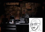 2soyjaks animated animatronic arm bald bib biting_lip black_sclera body_hair bonnie_(fnaf) chest_hair chica_(fnaf) concerned creepy desk desk_fan distorted evil fan fat five_nights_at_cobson's five_nights_at_freddy's flash fnaf foot full_body genitalia glasses hand leg nipple nsfw ominous open_mouth penis pubic_hair rape robot scared shadow smile soyjak stubble subvariant:hornyson subvariant:soyak_(concerned) testicles text variant:cobson variant:soyak vein veiny_cock video_game white_pupils worried // 360x259 // 1.5MB
