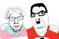 chud cobson_face colorful_hair feraljak_mouth feralteen glasses moustache nazi_flag tranny transgender_flag variant:cobson variant:feraljak white_skin // 1800x1200 // 585.9KB