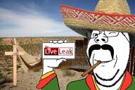arm clothes desert glasses hand hat holding_object irl_background liveleak mexico mustache smile smoking sombrero soyjak stubble subvariant:wholesome_soyjak variant:gapejak wink // 1024x683 // 747.2KB