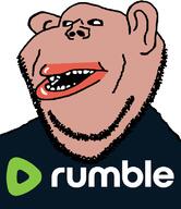 amerimutt black_sclera brown_skin clothes ear lips logo mutt open_mouth rumble soyjak stubble subvariant:impish_amerimutt text variant:impish_soyak_ears // 685x793 // 35.1KB