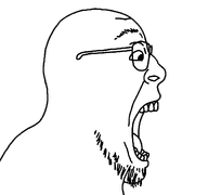 bald beard fixed glasses open_mouth series:sidejaks side_profile side_view soyjak stubble subvariant:bernd_side teethtongue transparent_background variant:bernd // 1200x1125 // 21.9KB