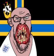 angry animal british caithness distorted ear flag flag:caithness flower glasses hair irl lion open_mouth plant rotten_teeth scotland soyjak stubble teeth united_kingdom variant:feraljak white_skin yellow_teeth you_were_one_i_ker // 1048x1081 // 307.7KB