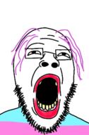 glasses hair lipstick meltdown mtf open_mouth red_lips stubble teeth tranny trans transgender_flag variant:wailjak white_skin yellow_teeth // 241x366 // 48.5KB