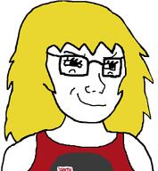 blonde_hair_ female genderbend glasses kate kate_hikes rule_63 subvariant:female_soyak subvariant:soyak_(smug) tank_top woman // 791x859 // 41.1KB