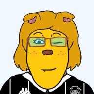 blink blush closed_mouth clothes dog_ear dog_ears ear espírito_santo fang femjanny freckles glasses hair janny jersey kappa logo pinstripes rio_branco_atlético_clube series:femjaks smile subvariant:neutralplier text variant:markiplier_soyjak yellow_skin // 800x800 // 58.8KB