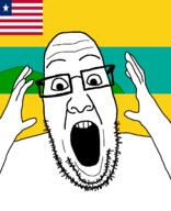 arm atlantic_ocean county flag flag:liberia flag:maryland_county glasses hair hand liberia liberian maryland_county open_mouth people's_populist_press sea soyjak star_(symbol) stubble teeth variant:ppp water // 1000x1233 // 39.7KB