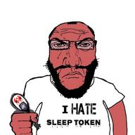 2soyjaks angry balding beard bloodshot_eyes clothes glasses grey_hoodie grey_skin hair hand holding_object i_hate jacket kill_sleep_token mask multiple_eyes murder open_mouth punisher_face red_skin sleep_token soyjak stubble subvariant:science_lover text tongue tshirt variant:markiplier_soyjak // 1005x1005 // 388.8KB