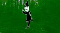animated animation black_clothing dance elf_ears gothic green_background irl_background lipstick makeup meta:not_mine metal_(music) music shoe tanzelcore tree variant:chudjak variant:gapejak video witch_hat // 1024x576, 13.8s // 2.4MB