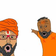 brown_skin hinduism indian meta:tagme soyjak variant:two_pointing_soyjaks // 1000x1000 // 81.3KB