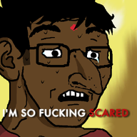 big_nose clothes crying eyebrows hair india indian jeet meme nose open_mouth pajeet reaction_image_memes red_dot red_shirt scared subvariant:soyak_(concerned) teeth tiktok variant:soyak yellow_background // 1488x1488 // 268.2KB