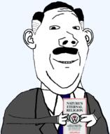 ben_klassen book clothes creativity_movement ear hair hand holding_book holding_object mustache necktie soyjak suit variant:protestantjak // 1471x1803 // 651.3KB