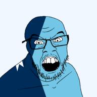 angry flag flag:minnesota glasses hair looking_at_you minnesota mustache open_mouth soyjak star_(symbol) state stubble teeth transparent_background united_states variant:feraljak // 1500x1500 // 49.6KB