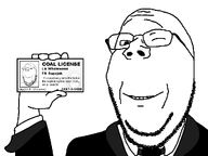 clothes edit glasses license looking_at_you meta:not_oc smile subvariant:wholesome_soyjak suit suit_and_tie teeth_showing text variant:gapejak white_background wink // 1070x800 // 61.0KB