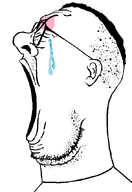 angry crying ear forehead_lines glasses hair lips looking_to_the_left neck nose open_mouth series:sidejaks short_hair side_profile stubble subvariant:reaction_soyjak_side transparent_background variant:reaction_soyjak // 456x662 // 35.5KB