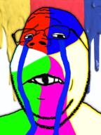crying deformed distorted eyelids frown glasses paint sad soyjak stubble subvariant:wholesome_soyjak trend:colorjak variant:gapejak // 600x800 // 337.8KB