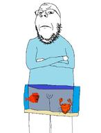 angry aquarium aquarium_pants crab crossed_arms fish glasses penis soyjak stubble variant:gapejak variant:impish_soyak_ears variant:soyak // 1796x2360 // 100.0KB