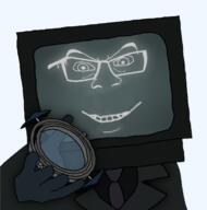 clothes coat crt crt_monitor glasses hand hardware_heads holding_object lens necktie screen skibidi_toilet skibidi_toilet_40 smile television tv_head tvman variant:feraljak // 1135x1146 // 517.2KB