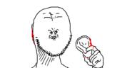 angry blood clenched_teeth closed_mouth ear ear_removal hand oekaki small_face soyjak stubble variant:unknown // 500x250 // 16.7KB