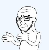 arms_up body furrowed_brows glasses hand hand_gesture irritated meta:tagme stubble subvariant:soyak_(irritated) transparent_background variant:soyak // 1232x1256 // 26.3KB