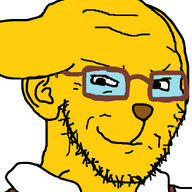 animal closed_mouth clothes dog ear glasses janny smile smug snout soyjak stubble subvariant:soyak_(smug) subvariant:soyak_ears suspenders variant:soyak yellow_skin // 632x756 // 39.3KB