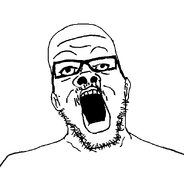 bald ear eyebrows forehead_lines glasses lips looking_up mustache nose open_mouth series:fusionjaks stubble teeth transparent_background variant:a24_slowburn_soyjak variant:epsteinjak // 616x642 // 12.0KB