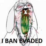 angry ban clenched_teeth closed_mouth cracked_teeth dog glasses janny soyjak stubble text variant:feraljak yellow_teeth // 320x320 // 109.9KB