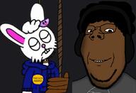 a_(letter) accessory ack afro andre_live animal award blue_jacket brown_skin closed_eyes closed_mouth fist frown glasses grey_shirt hair hand hang hanging headphones jacket kenny_the_rabbit_studios meta:tagme peru peruvian rabbit rabbit_ears rope smile soyjak transparent transparent_background trihard variant:gapejak white_hair // 882x600 // 215.6KB