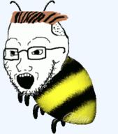 animal animated bee bug flying full_body glasses leg open_mouth soyjak stubble variant:soyak wing zoomer // 251x285 // 35.4KB