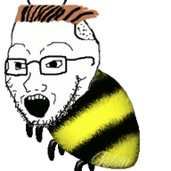 animal animated bee bug flying full_body glasses leg open_mouth soyjak stubble variant:soyak wing zoomer // 251x285 // 35.4KB