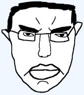 closed_mouth glasses hair less_wrinkled smooth_skin subvariant:pol_face subvariant:smooth_chudjak variant:chudjak // 1156x1296 // 44.8KB