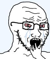 bloodshot_eyes crying glasses hand sad soyjak stubble subvariant:crying_soyak2 template variant:soyak white_skin // 970x1150 // 31.7KB