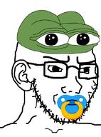 amphibian clothes concerned frog frown glasses hat nas:pepe pacifier pepe_the_frog soyjak stubble variant:soyak // 632x856 // 86.6KB