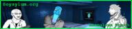 angry animated asylum banner bloodshot_eyes buff calm closed_mouth clothes doctor fog glasses hair holding_object meds open_mouth scared straightjacket stubble subvariant:dr_soystein subvariant:soyak_(concerned) sweating teeth variant:markiplier_soyjak variant:soyak // 1025x232 // 22.5MB