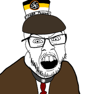 clothes cyrillic_text flag:russian_empire hat kolovrat necktie neo-nazi russia russian_empire soyjak suit suit_and_tie swastika text variant:feraljak white_power white_supremacist // 1024x1024 // 189.7KB