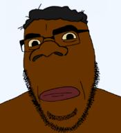 big_lips big_nose black_skin hair looking_at_viewer looking_at_you variant:cobson yellow_eyes // 775x849 // 116.0KB